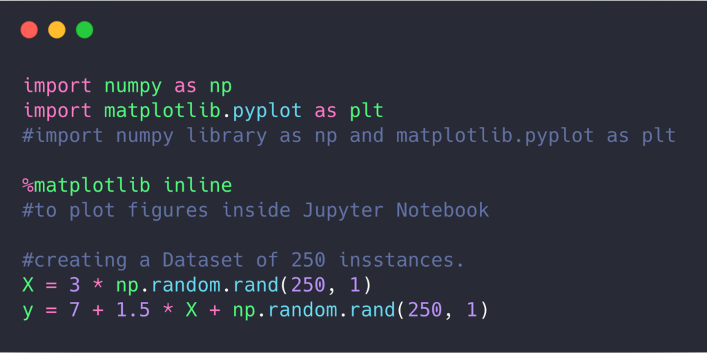 Creating an artificial dataset, Linear Regression using Numpy