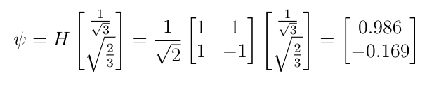 Calculating result of Hadamard Gate applied on a Qubit