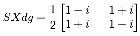 Matrix for SXdg Gate