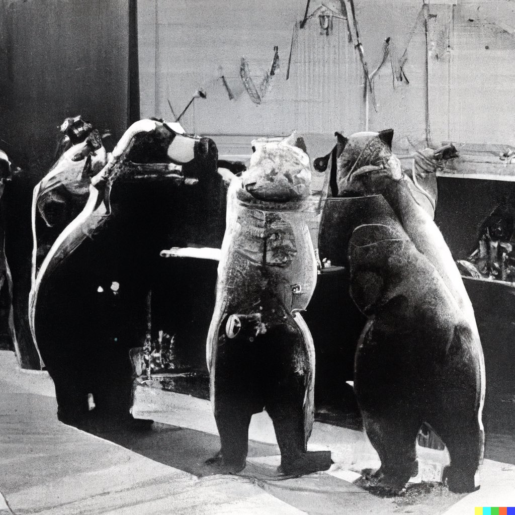 Images Generated by OpenAI 's DALLE 2 for Bear Stock Market in the 1930's